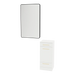 Rococo Mobile Styling Station with Tilt-out Appliance Holder and Black Rectangle Westin Mirror - Kaemark
