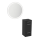 Rococo Mobile Styling Station with Tilt-out Appliance Holder and Silver Round Glo Mirror - Kaemark