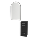 Rococo Mobile Styling Station with Tilt-out Appliance Holder and Black Arch Paloma Mirror - Kaemark