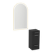 Rococo Mobile Styling Station with Tilt-out Appliance Holder and Gold Arch Paloma Mirror - Kaemark
