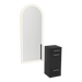 Rococo Mobile Styling Station with Tilt-out Appliance Holder and Gold Full-Length Arch Paloma Mirror - Kaemark