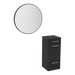 Rococo Mobile Styling Station with Tilt-out Appliance Holder and Black Round Westin Mirror - Kaemark