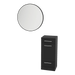 Rococo Mobile Styling Station with Tilt-out Appliance Holder and Black Round Westin Mirror - Kaemark