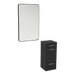 Rococo Mobile Styling Station with Tilt-out Appliance Holder and Black Rectangle Westin Mirror - Kaemark