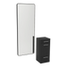 Rococo Mobile Styling Station with Tilt-out Appliance Holder and Black Full-Length Rectangle Westin Mirror - Kaemark
