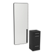 Rococo Mobile Styling Station with Tilt-out Appliance Holder and Black Full-Length Rectangle Westin Mirror - Kaemark