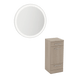 Rococo Mobile Styling Station with Tilt-out Appliance Holder and Silver Round Glo Mirror - Kaemark
