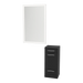 Rococo Mobile Styling Station with Tilt-out Appliance Holder and Silver Rectangle Glo Mirror - Kaemark