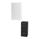 Rococo Mobile Styling Station with Tilt-out Appliance Holder and Silver Rectangle Glo Mirror - Kaemark