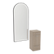 Rococo Mobile Styling Station with Tilt-out Appliance Holder and Black Full-Length Arch Paloma Mirror - Kaemark
