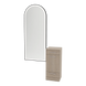 Rococo Mobile Styling Station with Tilt-out Appliance Holder and Black Full-Length Arch Paloma Mirror - Kaemark
