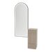 Rococo Mobile Styling Station with Tilt-out Appliance Holder and Black Full-Length Arch Paloma Mirror - Kaemark