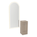 Rococo Mobile Styling Station with Tilt-out Appliance Holder and Gold Full-Length Arch Paloma Mirror - Kaemark