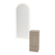 Rococo Mobile Styling Station with Tilt-out Appliance Holder and Gold Full-Length Arch Paloma Mirror - Kaemark