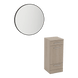 Rococo Mobile Styling Station with Tilt-out Appliance Holder and Black Round Westin Mirror - Kaemark