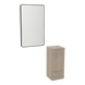 Rococo Mobile Styling Station with Tilt-out Appliance Holder and Black Rectangle Westin Mirror - Kaemark