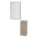 Rococo Mobile Styling Station with Tilt-out Appliance Holder and Black Rectangle Westin Mirror - Kaemark