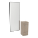 Rococo Mobile Styling Station with Tilt-out Appliance Holder and Black Full-Length Rectangle Westin Mirror - Kaemark