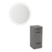 Rococo Mobile Styling Station with Tilt-out Appliance Holder and Silver Round Glo Mirror - Kaemark