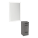 Rococo Mobile Styling Station with Tilt-out Appliance Holder and Silver Rectangle Glo Mirror - Kaemark