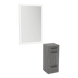 Rococo Mobile Styling Station with Tilt-out Appliance Holder and Silver Rectangle Glo Mirror - Kaemark