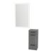 Rococo Mobile Styling Station with Tilt-out Appliance Holder and Silver Rectangle Glo Mirror - Kaemark