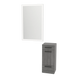 Rococo Mobile Styling Station with Tilt-out Appliance Holder and Silver Rectangle Glo Mirror - Kaemark