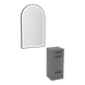 Rococo Mobile Styling Station with Tilt-out Appliance Holder and Black Arch Paloma Mirror - Kaemark