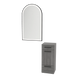 Rococo Mobile Styling Station with Tilt-out Appliance Holder and Black Arch Paloma Mirror - Kaemark
