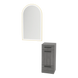 Rococo Mobile Styling Station with Tilt-out Appliance Holder and Gold Arch Paloma Mirror - Kaemark