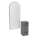 Rococo Mobile Styling Station with Tilt-out Appliance Holder and Black Full-Length Arch Paloma Mirror - Kaemark