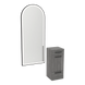 Rococo Mobile Styling Station with Tilt-out Appliance Holder and Black Full-Length Arch Paloma Mirror - Kaemark