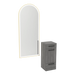 Rococo Mobile Styling Station with Tilt-out Appliance Holder and Gold Full-Length Arch Paloma Mirror - Kaemark