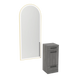 Rococo Mobile Styling Station with Tilt-out Appliance Holder and Gold Full-Length Arch Paloma Mirror - Kaemark
