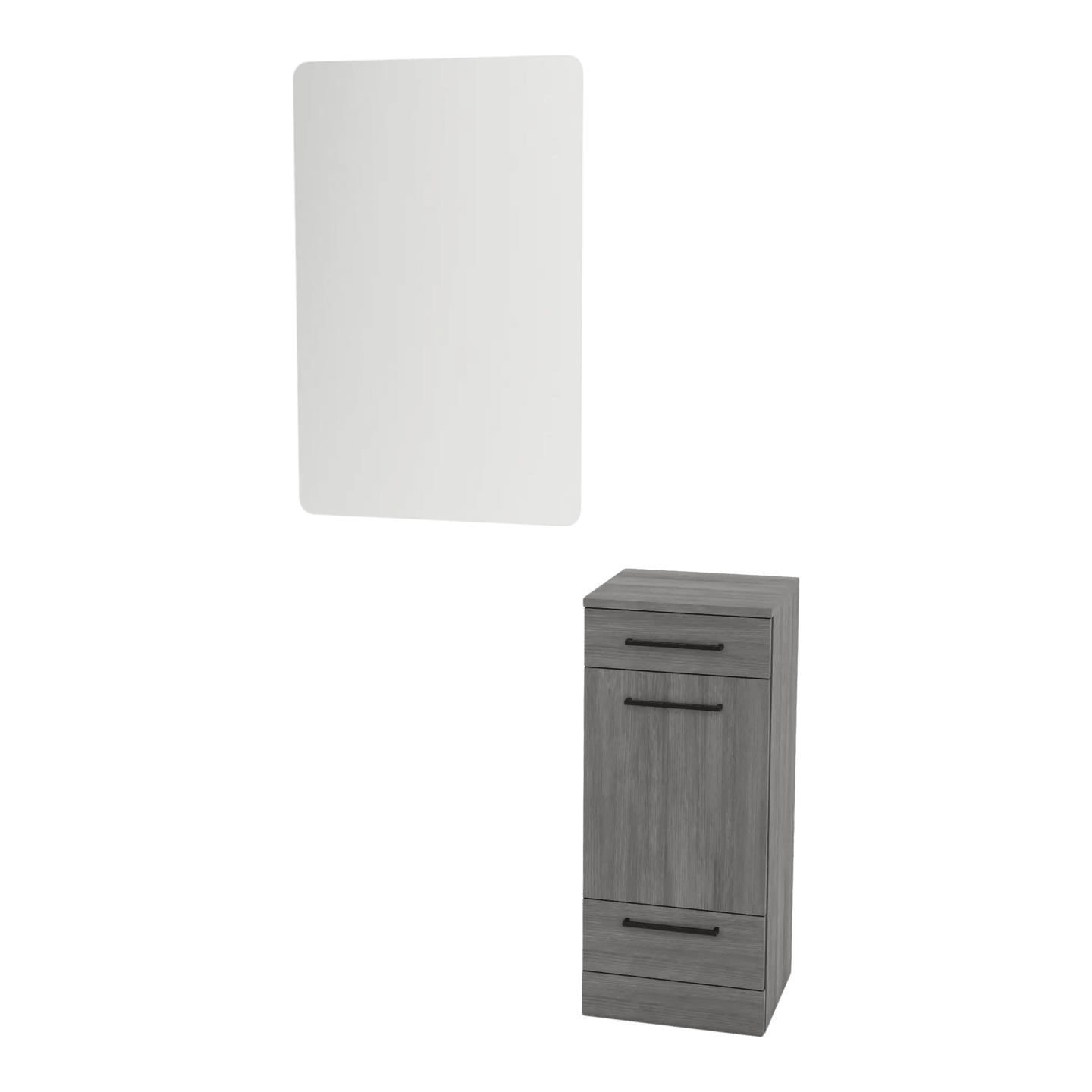 Rococo Mobile Styling Station with Tilt-out Appliance Holder and White Rectangle Illuminate Back Lit Mirror - Kaemark