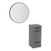 Rococo Mobile Styling Station with Tilt-out Appliance Holder and Black Round Westin Mirror - Kaemark