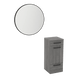 Rococo Mobile Styling Station with Tilt-out Appliance Holder and Black Round Westin Mirror - Kaemark