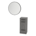 Rococo Mobile Styling Station with Tilt-out Appliance Holder and Black Round Westin Mirror - Kaemark