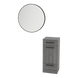 Rococo Mobile Styling Station with Tilt-out Appliance Holder and Black Round Westin Mirror - Kaemark