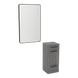 Rococo Mobile Styling Station with Tilt-out Appliance Holder and Black Rectangle Westin Mirror - Kaemark