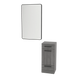 Rococo Mobile Styling Station with Tilt-out Appliance Holder and Black Rectangle Westin Mirror - Kaemark