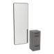 Rococo Mobile Styling Station with Tilt-out Appliance Holder and Black Full-Length Rectangle Westin Mirror - Kaemark