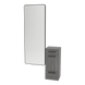 Rococo Mobile Styling Station with Tilt-out Appliance Holder and Black Full-Length Rectangle Westin Mirror - Kaemark