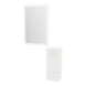 Rococo Mobile Styling Station with Tilt-out Appliance Holder and Silver Rectangle Glo Mirror - Kaemark