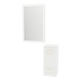 Rococo Mobile Styling Station with Tilt-out Appliance Holder and Silver Rectangle Glo Mirror - Kaemark
