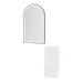 Rococo Mobile Styling Station with Tilt-out Appliance Holder and Black Arch Paloma Mirror - Kaemark