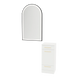 Rococo Mobile Styling Station with Tilt-out Appliance Holder and Black Arch Paloma Mirror - Kaemark