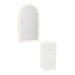 Rococo Mobile Styling Station with Tilt-out Appliance Holder and Gold Arch Paloma Mirror - Kaemark