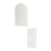 Rococo Mobile Styling Station with Tilt-out Appliance Holder and Gold Arch Paloma Mirror - Kaemark