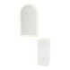 Rococo Mobile Styling Station with Tilt-out Appliance Holder and Gold Arch Paloma Mirror - Kaemark